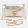 Clear PVC Clutch with Gold Chain & Shiny Pouch
