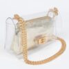 Clear PVC Clutch with Gold Chain & Shiny Pouch