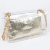 Clear PVC Clutch with Gold Chain & Shiny Pouch