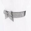 Rhinestone Ribbon Elastic Belt with Bow Accent