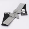 Rhinestone Ribbon Elastic Belt with Bow Accent