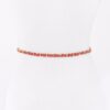 Slim Ribbon Chain Belt with Center Bow Accent