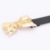 Metal Ribbon Buckle Belt with Bow Detail