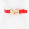 Metal Ribbon Buckle Belt with Bow Detail