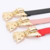 Metal Ribbon Buckle Belt with Bow Detail