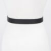 Slim Faux Leather Belt with Polished Metal Buckle