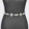 Rhinestone Medallion Chain Belt – Gold-Tone