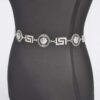 Rhinestone Medallion Chain Belt – Gold-Tone