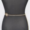 Rhinestone Medallion Chain Belt – Gold-Tone