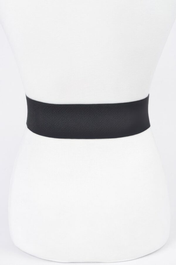 Rhinestone Two-Buckle Wide Elastic Waist Belt