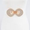 Rhinestone Two-Buckle Wide Elastic Waist Belt