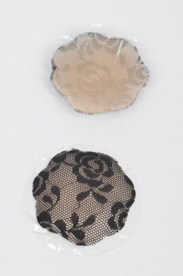 Silicone Nipple Covers – Lace Overlay, Black and White