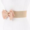 Rhinestone Bow Buckle Stretch Belt – Gold-Tone Bow
