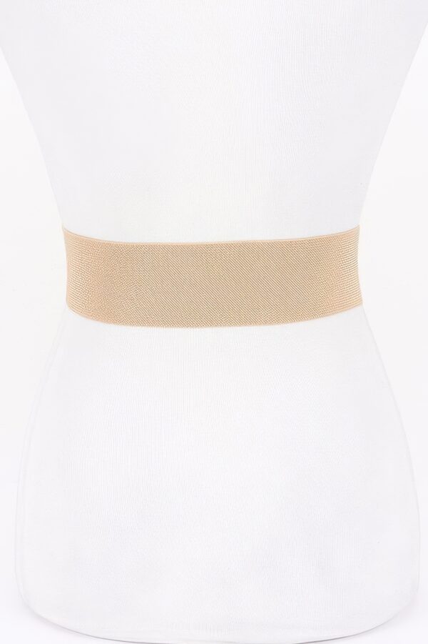 Rhinestone Bow Buckle Stretch Belt – Gold-Tone Bow