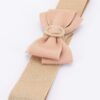 Rhinestone Bow Buckle Stretch Belt – Gold-Tone Bow