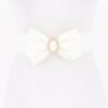 Rhinestone Bow Buckle Stretch Belt – Gold-Tone Bow