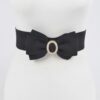 Rhinestone Bow Buckle Stretch Belt – Gold-Tone Bow