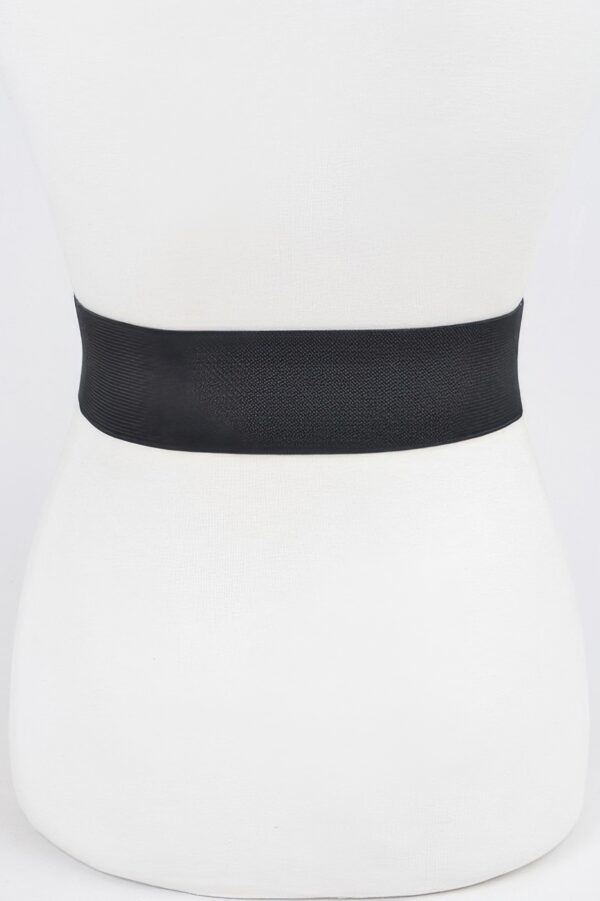 Rhinestone Bow Buckle Stretch Belt – Gold-Tone Bow