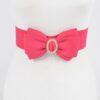 Rhinestone Bow Buckle Stretch Belt – Gold-Tone Bow