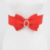 Rhinestone Bow Buckle Stretch Belt – Gold-Tone Bow