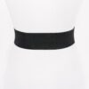 Wide Elastic Belt with Rhinestone Buckle
