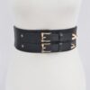 Corset Stretch Belt – Dual Buckle Faux Leather