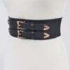 Corset Stretch Belt – Dual Buckle Faux Leather