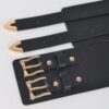 Corset Stretch Belt – Dual Buckle Faux Leather