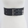 Corset Stretch Belt – Dual Buckle Faux Leather