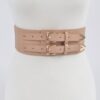 Corset Stretch Belt – Dual Buckle Faux Leather