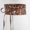 Faux Leo Kimono Wrap Belt – Wide Leopard Print