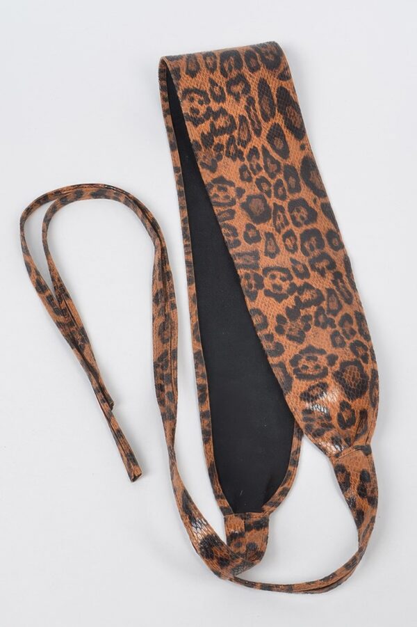 Faux Leo Kimono Wrap Belt – Wide Leopard Print