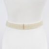 Elastic Pearl Belt with Rhinestone Buckle