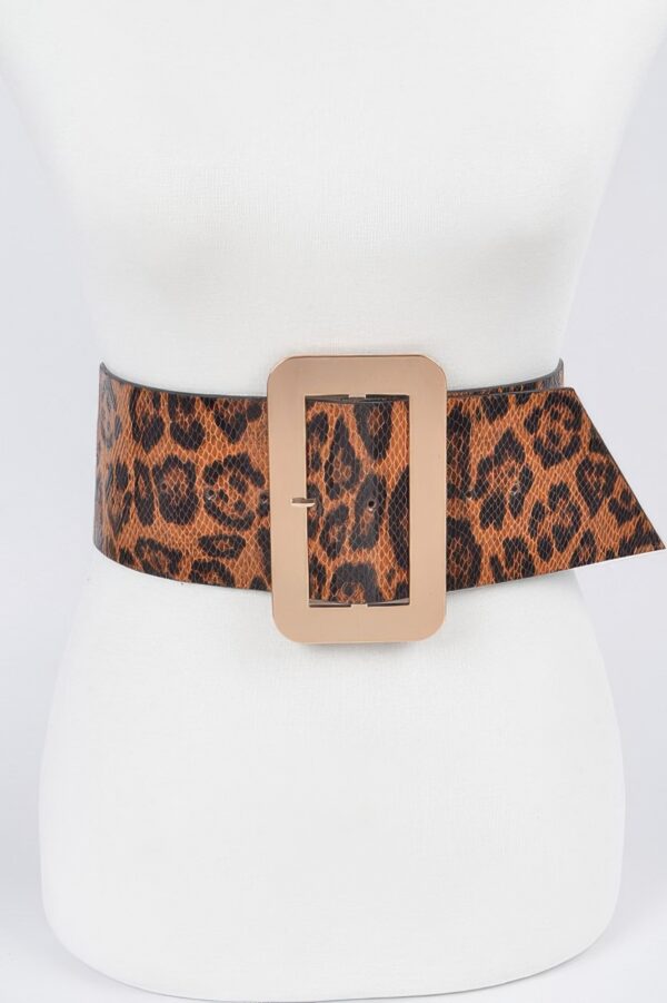 Leopard Big Buckle Belt – Oversized Square Buckle