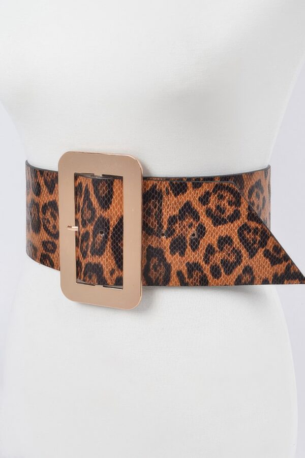 Leopard Big Buckle Belt – Oversized Square Buckle