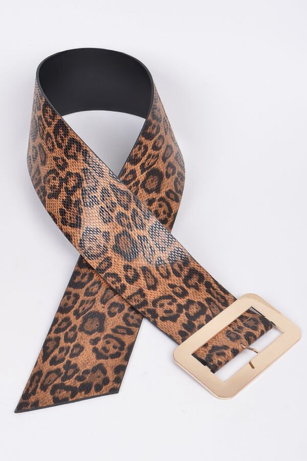 Leopard Big Buckle Belt – Oversized Square Buckle