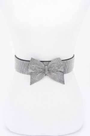 Rhinestone Ribbon Elastic Plus-Size Waist Belt