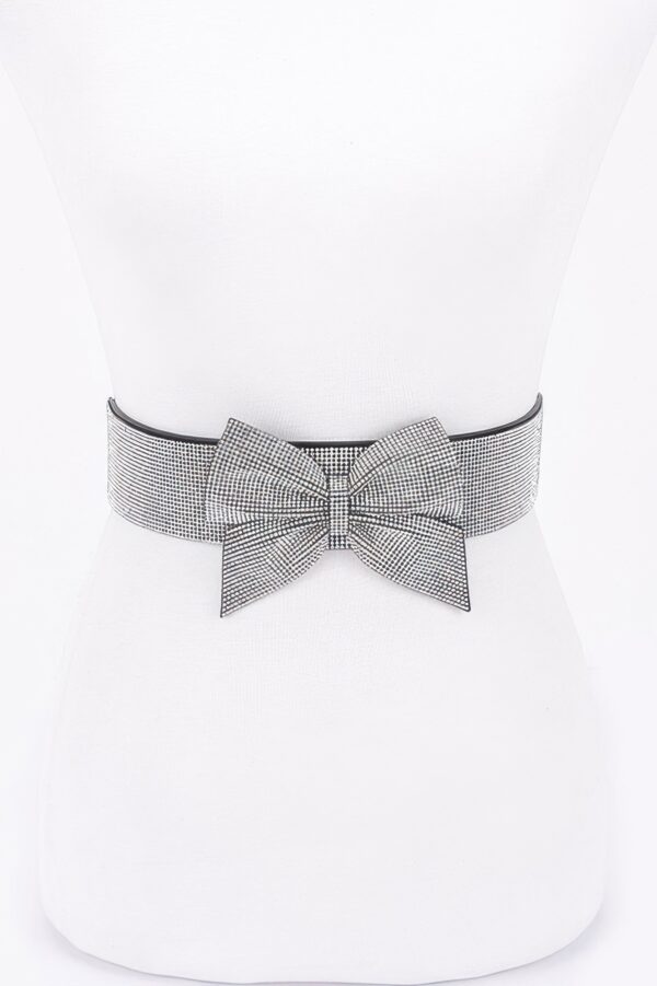 Rhinestone Ribbon Elastic Plus-Size Waist Belt