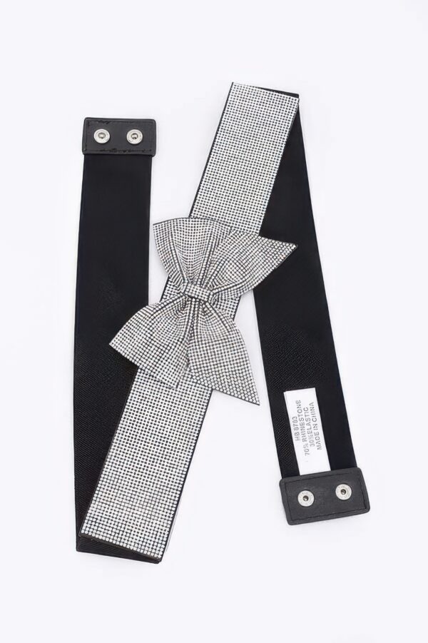 Rhinestone Ribbon Elastic Plus-Size Waist Belt