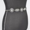 Plus Size Gold Rhinestone Chain Belt – Medallion Accent