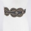 Braided Faux Leather Studded Elastic Belt – Plus Size