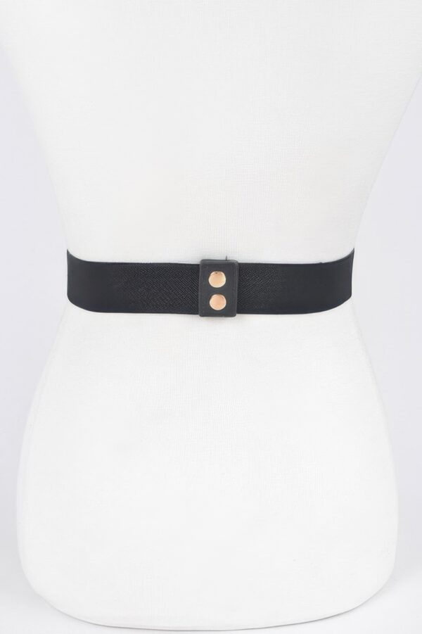 Braided Faux Leather Studded Elastic Belt – Plus Size