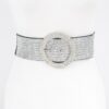 Plus-Size Elastic Belt with Rhinestone Buckle