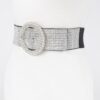 Plus-Size Elastic Belt with Rhinestone Buckle