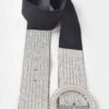Plus-Size Elastic Belt with Rhinestone Buckle