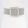 Plus-Size Rhinestone Buckle Elastic Waist Belt