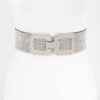 Plus-Size Elastic Belt with Rhinestone Buckle