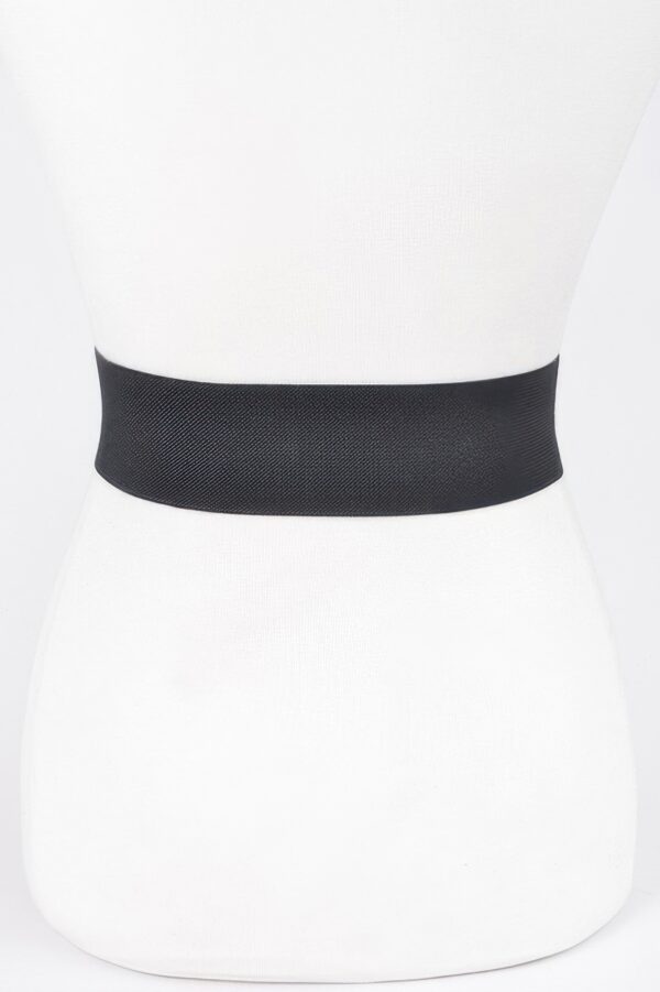 Plus-Size Elastic Belt with Rhinestone Buckle