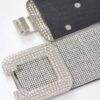 Plus-Size Elastic Belt with Rhinestone Buckle