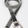 Plus-Size Studded Faux Leather Belt with Rhinestone Buckle